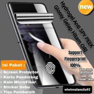 Hydrogel Anti SPY GLOSSY SAMSUNG S24 S23 S22 S23FE S22Ultra S21+ S21FE S21 ULTRA S20+ S20FE S10 S10+ S10 Lite S8 S8+ S9 S9+  Hidrogel Full Cover Covergel/Tidak Bisa Lihat Dari Samping/jely/GLOSY Black Hitam Gelap Gores NANO Lapisan Spay FE Plus 5G