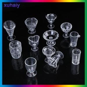 xuhaiy 12ชิ้น/เซ็ต MINI Ice Cream Sundae CUP Container DIY Clay Modeling พลาสติกถ้วยของเล่น