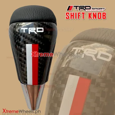 Toyota Fortuner / Hilux 2005 to 2026 Manual Shift Knob Thailand Made Genuine Leather w/ Carbon
