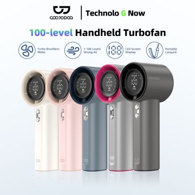 Quạt mini Goojodoq Quạt cầm tay có thể sạc lại với 4000mAh, sạc nhanh 1.5h, điều chỉnh mức 100 Level ,cho sử dụng ngoài trời mini fan turbo