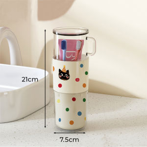 Fine day  ขวดใส่แปรงสีฟัน อเนกประสงค์ การออกแบบที่ทันสมัย สามารถถอกแยกชิ้นเป็นแก้วได้  กล่องใส่แปรงสีฟัน พกพาง่าย สะดวกพร้อมที่จับ ลวดลายน่ารัก