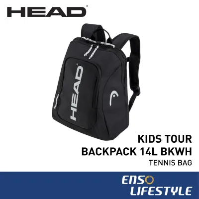 HEAD Tennis Racket Bag - Kids Tour Backpack 14L (Black/White)