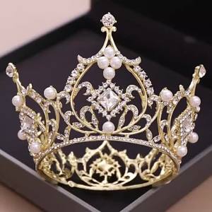 Best-selling Baroque Bridal Headpiece Small Crown   Square Diamond Round Princess Crown   Wedding headwear and bridal accessories