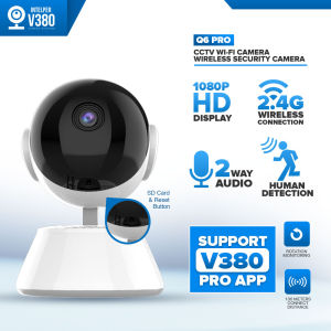 Intelper V380 Q6 Pro CCTV Camera Connect Cellphone 1080P 2MP IP Security Camera Two-way Audio Motion Detection Smart Home CCTV Camera WIFI Connect Security Surveillance with Audio and Speaker