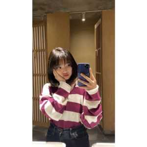 Sweter Fuji Stripe Crop: Gaya Kasual Wanita Terbaru