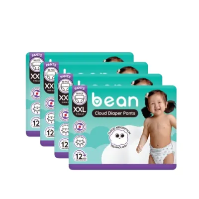 [Bundle of 4] bean Cloud Diapers Pants XXL (15 kg and up)- 120 pcs