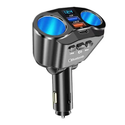 Bộ Chia Tẩu Sạc Nhanh Ô Tô Có Bluetooth MP3 FM Chuẩn Quick Charge 18W 3.0 Cổng Sạc Kép HandsFree Đèn Led Báo Điện Áp Thông Minh Đa Bảo Vệ cốc sạc nhanh trên ôtô xe hơi điện thoại tẩu sạc oto cho Xiaomi iPhone Samsung