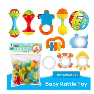 Baby Chew Rubber Bell Set Toy Soft Rubber Hand-held Ball Toy 10Pcs