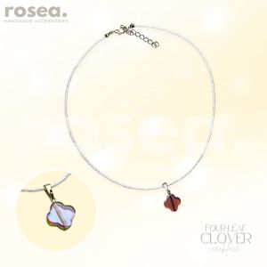 Lucky Clover White Beads Choker Necklace Handmade Elegant Lucky Charm