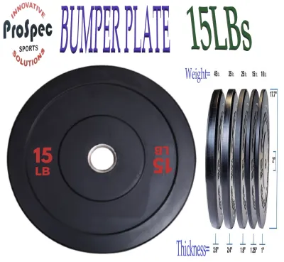 BUMPER 15lbs Rubber Plate 2inch Hole (2 piece) Olympic Bar Plate