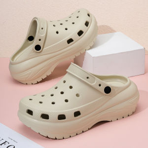 [Free Shipping] Cross Clogs Womens Thick-Soled Clogs Light-Colored Clogs Womens Clogs