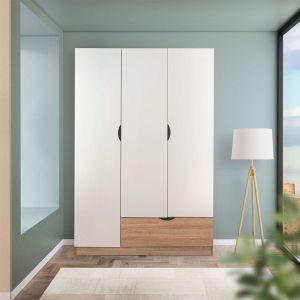 Koncept Furniture ตู้เสื้อผ้าบานเปิด ขนาด 120 ซม. รุ่น Havin สีขาว (120x58x180 ซม.)