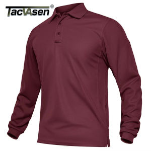 TACVASEN Summer Long Sleeve Performance Quick Drying Polos T-shirts Mens Office Shirt Golf Team Work Shirts Casual Tops2026