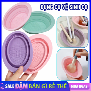 Miếng Silicon Vệ Sinh Cọ Trang Điểm Bông Mút Đa Năng - Dụng Cụ Giặt Cọ Chuyên Dụng Gấp Gọn Tiện Lợi