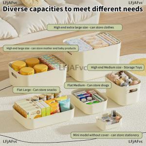 [COD] LFjAFvc Desk Sundries Storage Box With Lid Wardrobe Clothes Drawer Plastic Storage Basket Container Organizer For Cosmetics Small Things