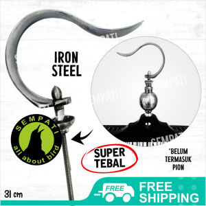 SEMPATI Gantungan Pipih Oval Alumunium Cantolan  Sangkar Kandang Burung Murai Lovebird Kotak Pleci Branjangan GTGPIPIH