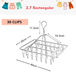 Borong365 Stainless Steel Laundry Drying Drip Clips Hanger Windproof Clothes Socks Dryer Hanger