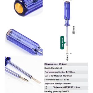 ZUOGUAN ปากกาฉนวนเครื่องทดสอบไฟฟ้าความสว่างสูงของ  สำหรับใช้ในบ้านและมืออาชีพการตรวจจับแรงดันไฟฟ้าที่ปลอดภัย80-500V