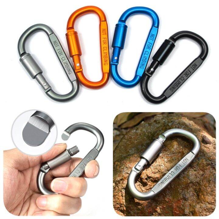 Matte Carabiner Lock D Shaped Climb Ring Camping Locking Hook Key ...