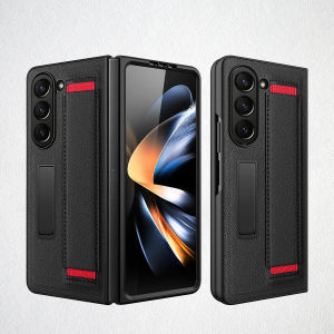 【🔥SG SELLER🔥】RICHMENTGADGET Included Front Tempered glass and Fashion Wristband Phone Case for SAMSUNG GALAXY Z FOLD 5 FOLD5 ZFOLD5 With stand holder
