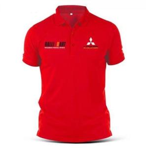 MITSUBISHI LANCER RACING SPORTS CAR LOGO EMBROIDERY COLLAR T-SHIRT (NP)