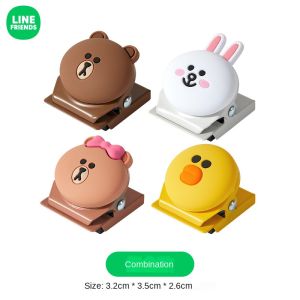 Xác Thực 100% LINE FRIENDS Dòng Bạn Bè Thực Phẩm Tươi Mát Niêm Phong Kẹp Chống Ẩm Ăn Nhẹ Klip Cói Kẹp NÂU CONY SALLY LFB109
