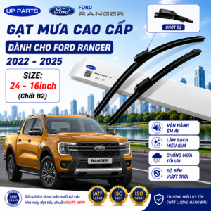 Gạt mưa ô tô Ford Ranger Everest Raptor Mazda BT-50 (2016 – 2025) Fiesta Territory MG HS RX5 BYD Atto 3 Dolphin - CHỐT BẤM chất lượng cao