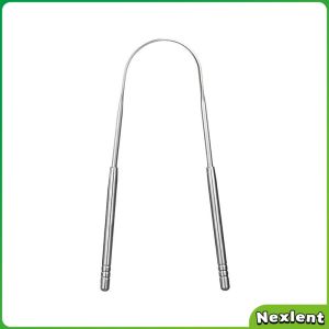 Nexlent Stainless Steel Tongue Cleaner Portable Tongue Scrapers Brushes for  Fresher Breath
