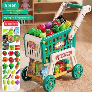 YUNLEO Kids Supermarket Shopping Cart Trolley Removable Toys for Girls Kitchen Play House Simulation