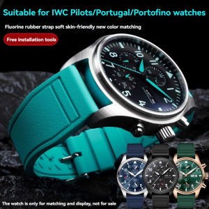 new 20mm 21mm 22mm Fluoro Rubber Strap for IWC Big Pilot Mark 18 Portugieser Quick Release Waterproof Sport Mens Watch Band high-quality