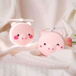 Quạt theo gương 3in1 hình GẤU / HEO hồng