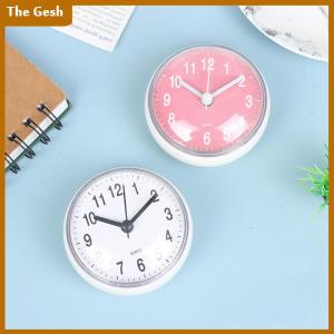 [The Gesh] Mini Sucker Wall Clock Bathroom AntiFog Waterproof Kitchen Toilet Quartz Clock