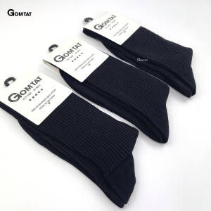 Tất vớ cổ cao nam 25cm màu đen gân chìm chất liệu cotton cao cấp êm mềm đi thoáng - FIVE-TAY10-DEN