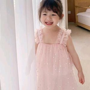 DRESS PESTA ANAK KOREAN STYLE IMPORT MURAH SIMPLE GLITTER TILE
