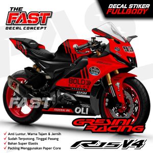 TERBARU Stiker Decal R15 V4 Gressini Racing Stiker Striping Full Body variasi sticker striping motor aksesoris motor custom model R15 V4 Gressini Racing MOTOGP