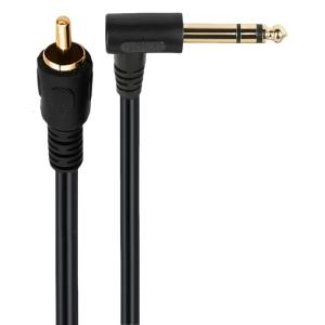 Mono to 1/4Inch Mono Plugs Cord With 90 Degree Angled Design Mono To 6.35mm Stereo Cable 1/4Inch TRS To Mono