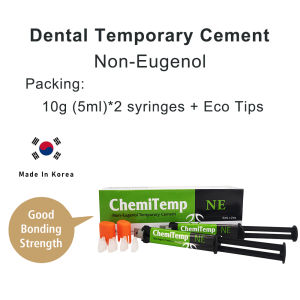 Dental Temporary Cement Non Eugenol Prosthetic Glue for Teeth Crown Bridge Any Temp NE Dentistry Material Temporary Adhesive 5mlx2 Estemp CharmTemp