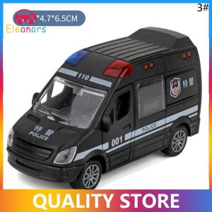 [Eleanor] Hospital Rescue Ambulance Metal Cars Model Pull Back Sound And Light Alloy Diecast Car Toys For Children Boys Gifts