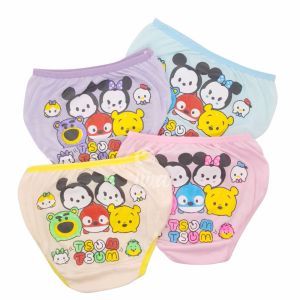 ISWA 3pcs 6pcs Celana Dalam Anak Tsum Tsum  Karakter Perempuan Murah Bahan Katun Usia 1-10 Tahun