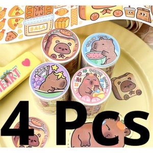 1Roll Cartoon Capybara Decoration Adhesive Masking Tape Handbook DIY Scrapbooking Journal Collage Material Stickers kids stationery gift
