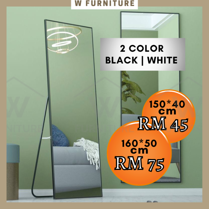 WFurniture Standing Long Mirror Stand Full-length mirror wall Cermin ...