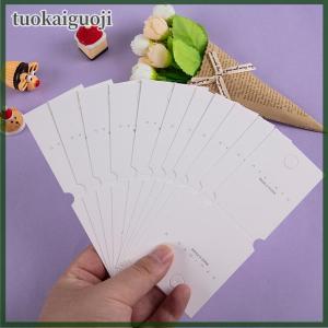 tuokaiguoji 50pcs Fold Over Hang Tags Cardboard Package White Craft Hang Tag Card For Jewelry Display Hanging Bracelets Earings Keychain Hair Clips Hair Ties