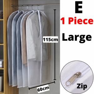 BABA Cloth Cover Suit Dust Bag Dressing Closet Wardrobe Garment Dustproof Washable White Frosted Transparent Zipper衣服防尘罩