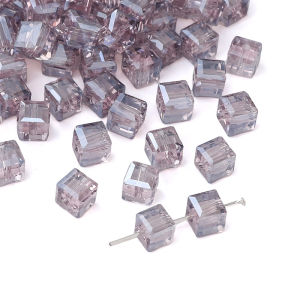 10pcs Fashion Colors 4/6/8mm Square Beads Cube Glass Beads 1mm Hole DIY Handmade For Jewelry Making Bracelet Necklace Accessory
