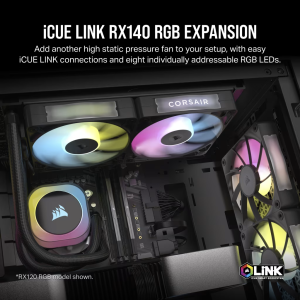 พัดลมระบายความร้อน CORSAIR iCUE LINK RX140 RGB EXPANSION BLACK : CO-9051019-WW