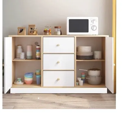 Tủ Bếp Để Lò Vi Sóng Hiện Đại CTP-325 100x80x30cm và Kệ Gỗ 2 Tầng 3 Ngăn 5 Cánh