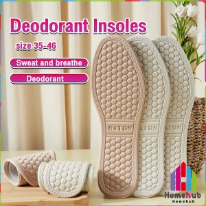 Homehub 1Pair Deodorant Insoles Soft Shoes Pad Absorb-Sweat Breathable Comfort Cotton for Men Women