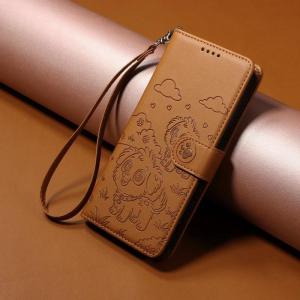 Flip Leather Casing For VIVO Y21 Y21s Y21t Y21g Y21a Y33s Y33t Y76 Y76s Y20 Y20i Y20s Y20sg Y20a Y20G Y30G Y12s Y12a Y15a Y15s Y10 Y01 4G 5G Cute Dog Wallet Lanyard Stand Cover