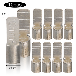 10pcs Tin-Plated Copper C45 Circuit Breaker Wire Terminals / Square Insert Pin-Type Cold Crimp Cable Connectors / Wear Resistant Air Switch Wiring Lugs / Durable Electrical Hardware for Household and Industrial Circuit Wiring