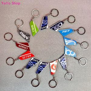 💕 YoYo Shop 💕 1 Piece Both Sides Print Acrylic Airline Pattern Vertical Tail Car Tag Key Accessories Aviation Keychain Backpack Pendant